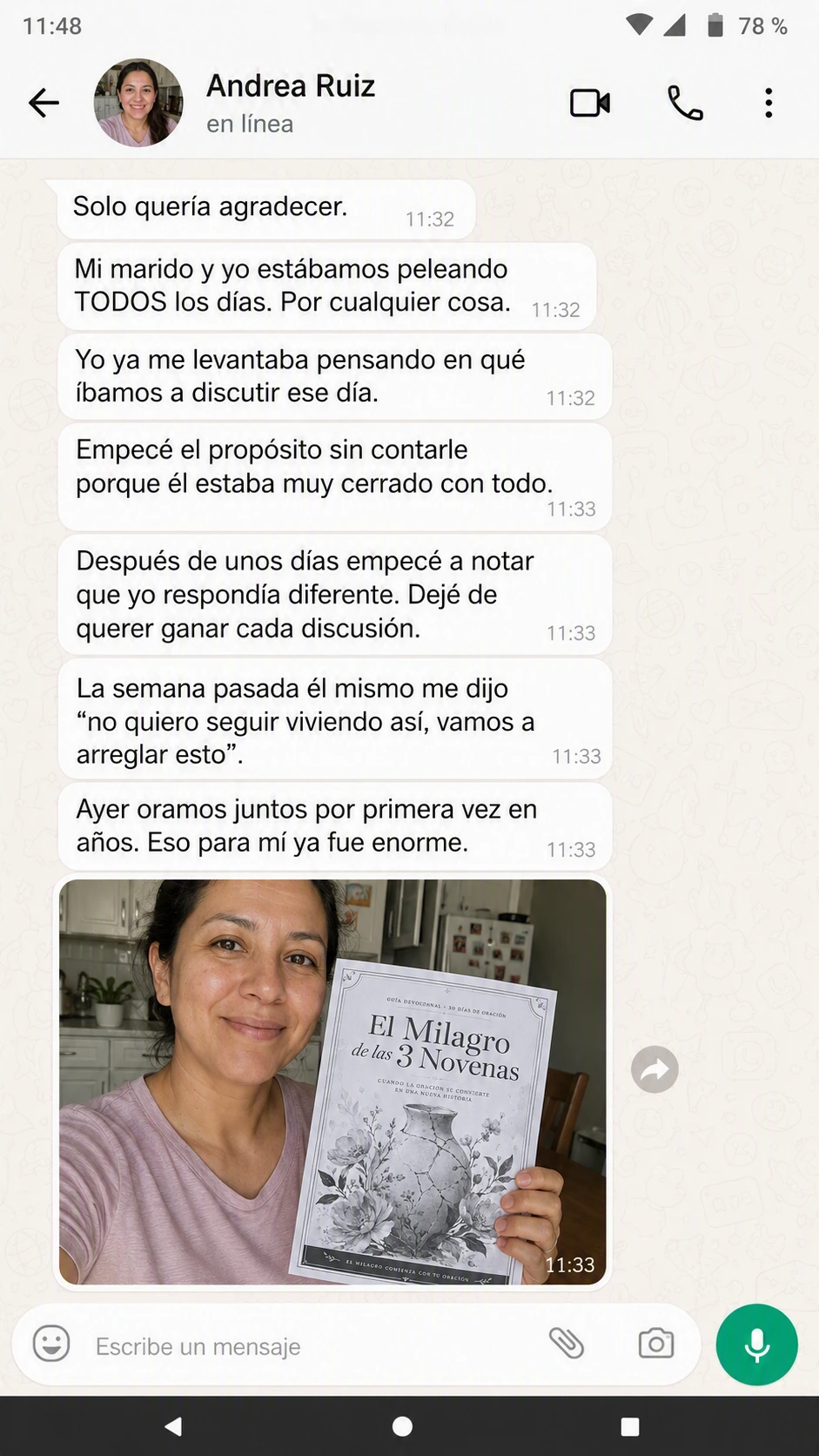 Testimonio de una usuaria del propósito
