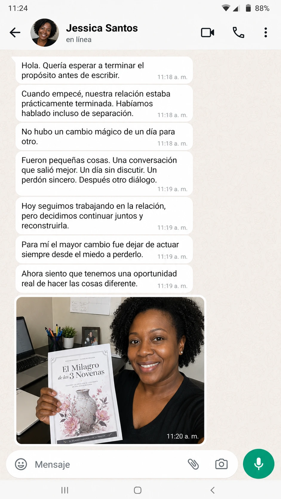 Testimonio de una usuaria del propósito